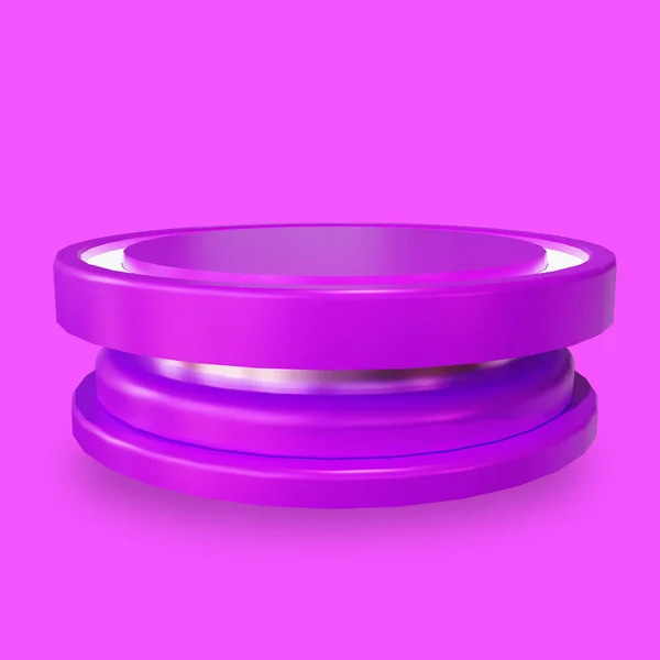 Realistic Render Futuristic Purple Podium — Stockfoto