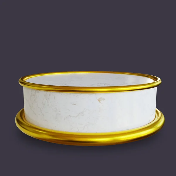 Luxury White Marble Gold Ring Podium — Foto de Stock