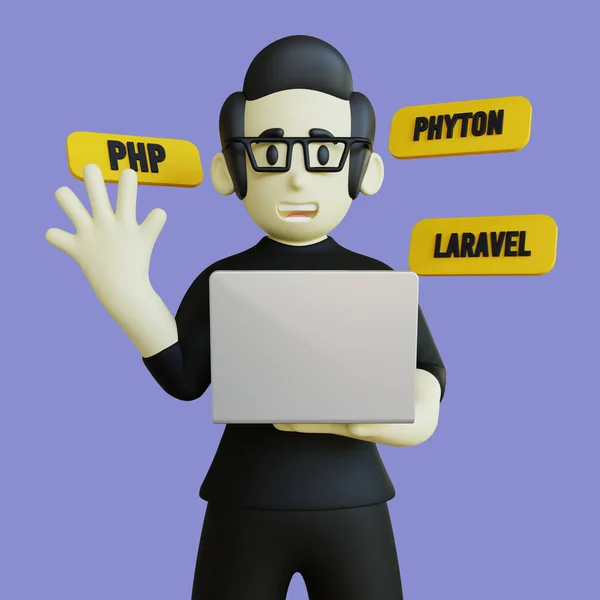 Character Illustration Back End Developer — Stock Photo, Image