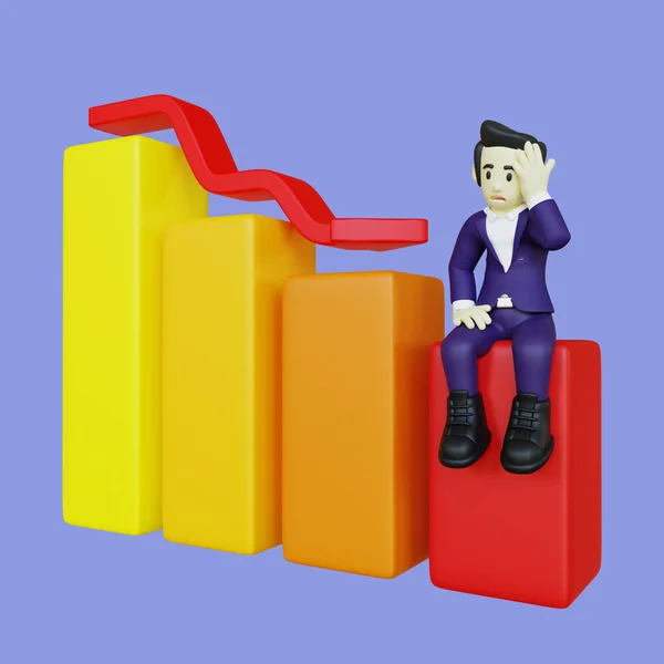 Businessman Having Bankruptcy Illustration — Stockfoto