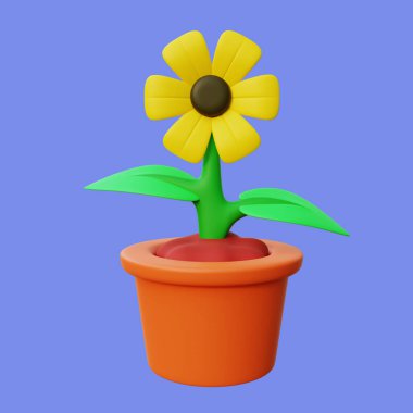 Biçimlendirilmiş 3B Ayçiçeği Simgesi Tasarımı