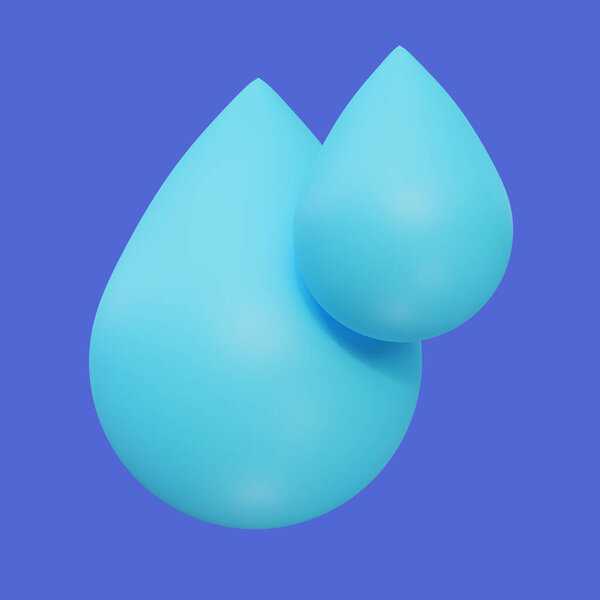 Stylized 3D Water Droplet Illustration