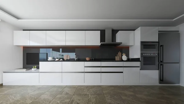 Renderização Escandinavo Cozinha Design Interiores Inspiração — Fotografia de Stock