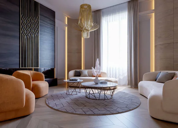 Modern Interior Room Sofa Chairs — Stockfoto