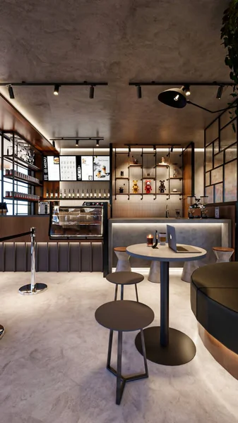 3d rendering coffee shop interior design