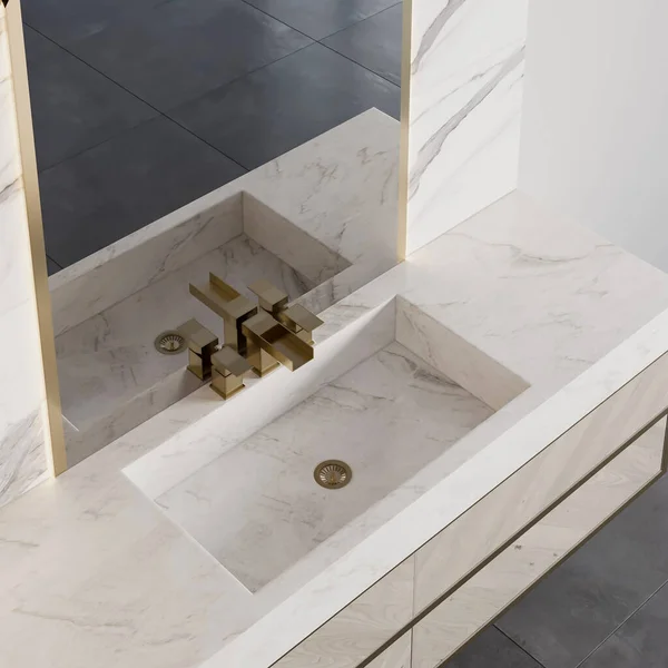 Rendering Bathroom Furniture Interior Design — Stockfoto