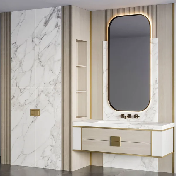 Rendering Bathroom Furniture Interior Design — Stock fotografie