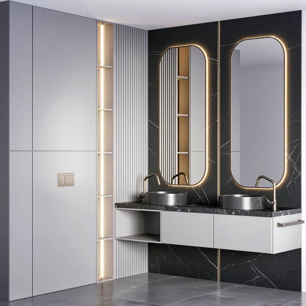 Rendering Bathroom Furniture Interior Design — Stockfoto