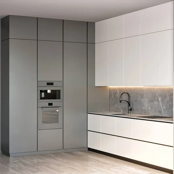 Rendering Modern Luxury Kitchen Interior Design Inspiration — Fotografia de Stock