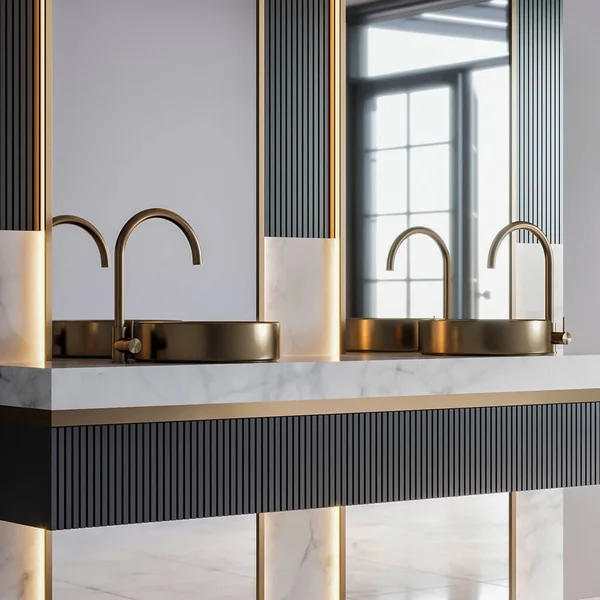 Render Modern Luxury Bathroom Furniture Interior Design Inspiration — Foto Stock