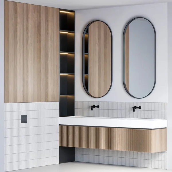 3d render modern luxury bathroom furniture interior design inspiration