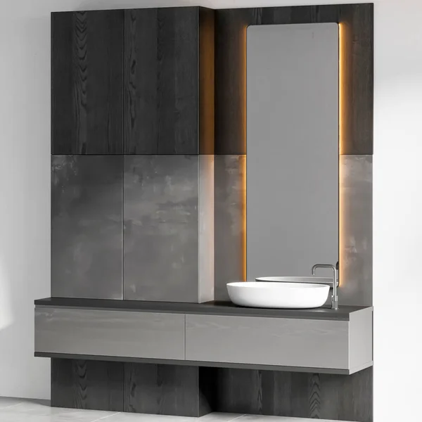 Render Modern Luxury Bathroom Furniture Interior Design Inspiration — Stockfoto