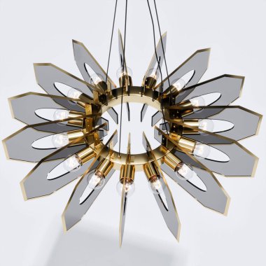 3d render luxury hang lamp decorations