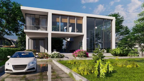 3d render architecture building villa exterior design inspirations