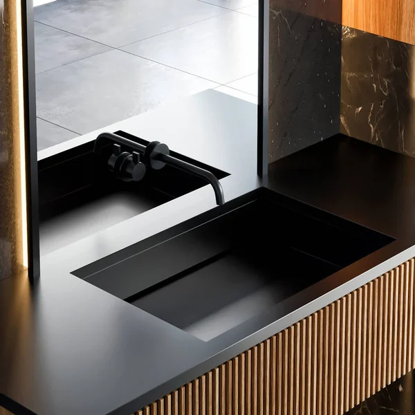 Rendering Modern Luxury Sink Bathroom Furniture Interior Design — Stockfoto