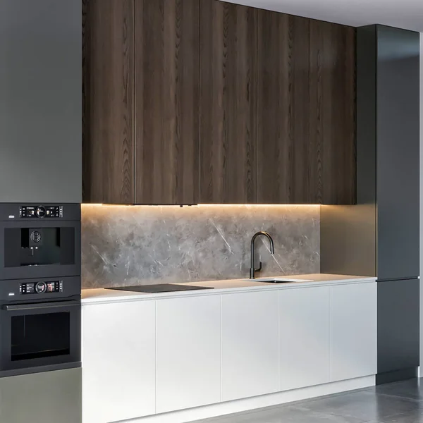 Rendering Modern Luxury Kitchen Furniture Interior Design — Stock Fotó