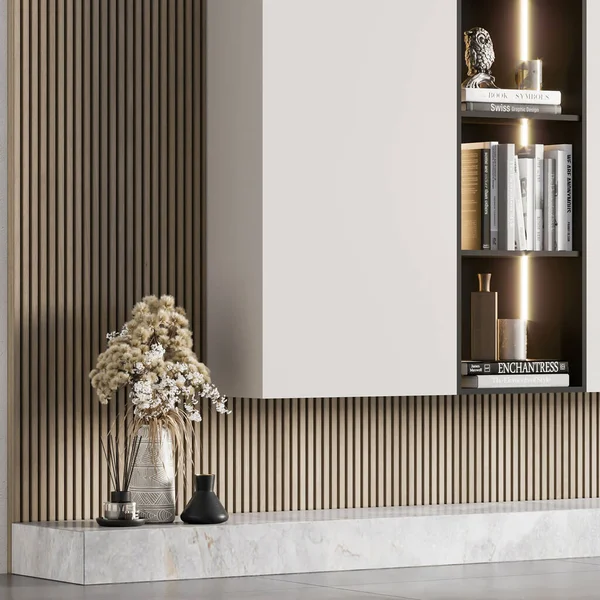 Rendering Modern Luxury Wall Furniture Interior Design Inspiration — Stockfoto