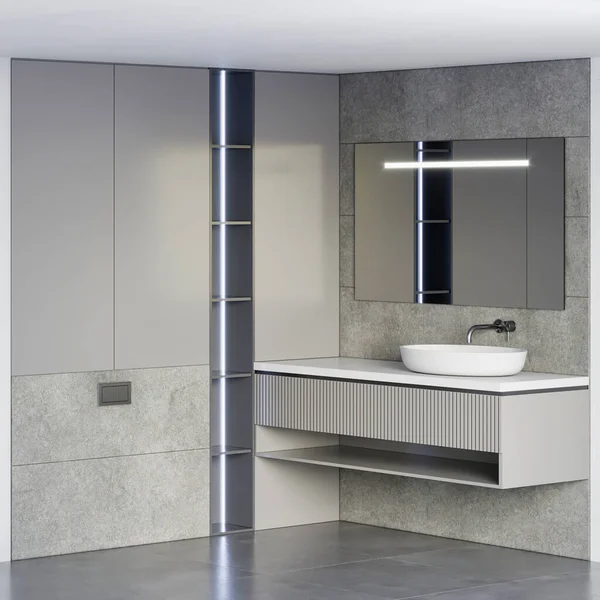 Render Modern Luxury Bathroom Furniture Interior Design — Stock fotografie
