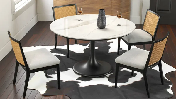 Rendering Dining Room Set Table Chair Interior Furniture — Fotografie, imagine de stoc