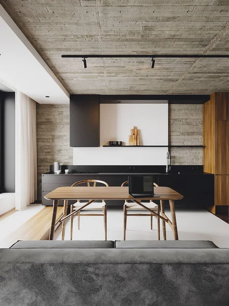 Render Apartment Building Interior Design — ストック写真