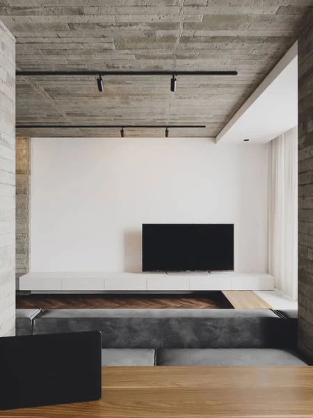 3d render apartment building interior design