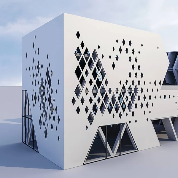 3d rendering futuristic building architecture exterior design