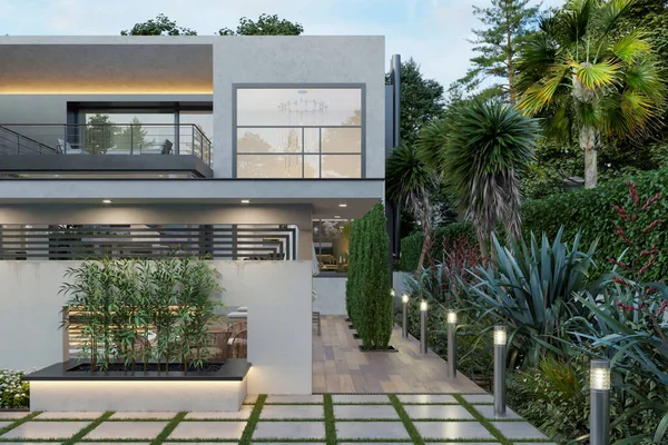 Maken Gebouw Architectuur Moderne Villa Exterieur Ontwerp — Stockfoto