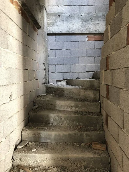 Parede Tijolo Escadas Pedra Fundo — Fotografia de Stock