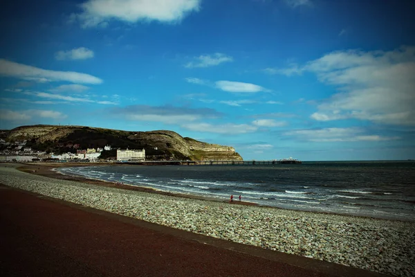 Krajinný Záběr Velkého Orme Llandudnu Walesu Snímek Byl Pořízen Krásného — Stock fotografie