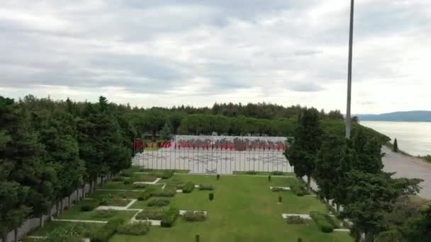 Memorial Los Mártires Canakkale Monumento Guerra Que Conmemora Servicio Unos — Vídeos de Stock