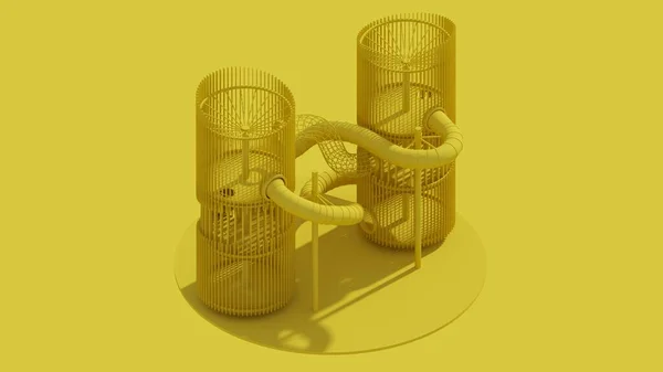 Rendering Playground Isolated Yellow Isometric — Stock Fotó