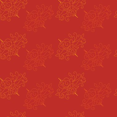 Koyu turuncu motifler tekstil, kumaş, kağıt, arka plan, hatıra defteri, ambalaj projeleri için vektör tekrarları. Yüzey deseni tasarımı