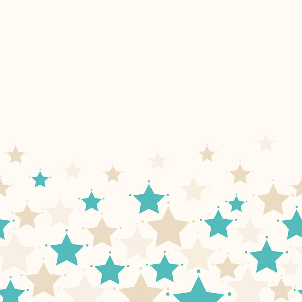 Sea green and brown stars horizontal stripe border seamless pattern vector background. Beautiful confetti pattern great for all uses