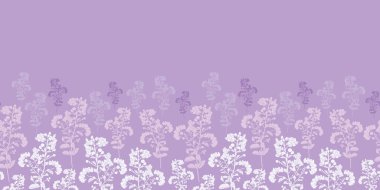 Vektör mor çiçek dalları ağaçlar siluetler pürüzsüz yatay çizgili kenar desenleri. Her şey için harika.