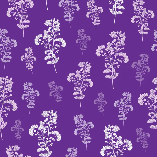 Violet Purple Trees Forest Vector Seamless Repeat Pattern Background Great — Image vectorielle