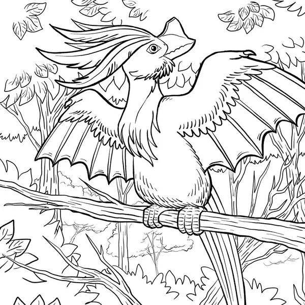 Bir ejderhanın siyah-beyaz renkli mürekkep çizimi.