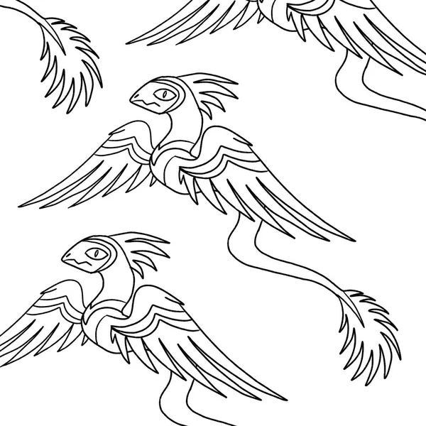Pagina Colorat Alb Negru Ilustrație Cerneală Unui Dragon — Fotografie, imagine de stoc