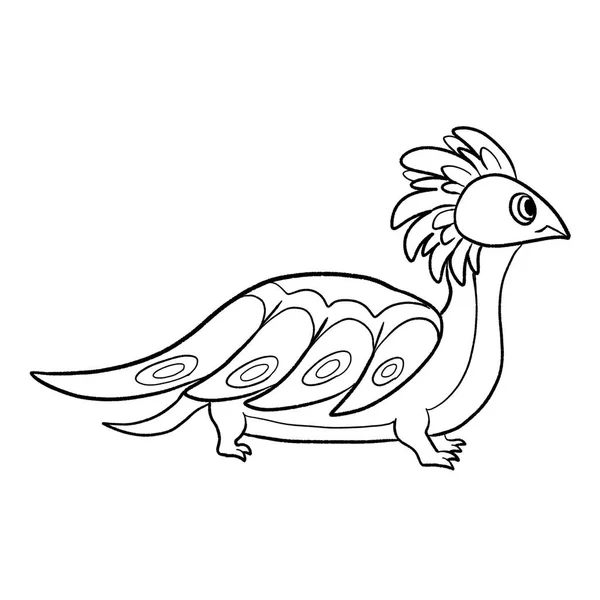 Black White Coloring Page Ink Illustration Dragon — Stock Photo, Image