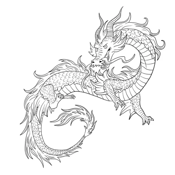 Coloriage Noir Blanc Illustration Encre Dragon Photos De Stock Libres De Droits