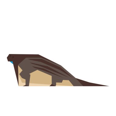 Bir kertenkelenin renkli soyut geometrik vektör çizimi.