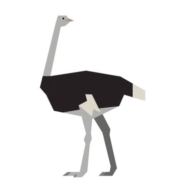 Bir kuşun renkli soyut geometrik vektör çizimi.