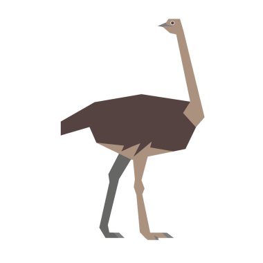 Bir kuşun renkli soyut geometrik vektör çizimi.