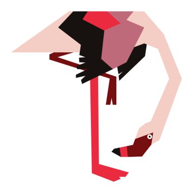 Bir kuşun renkli soyut geometrik vektör çizimi.