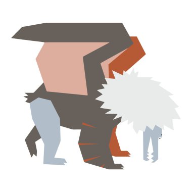 Bir uzaylının renkli soyut geometrik vektör çizimi.