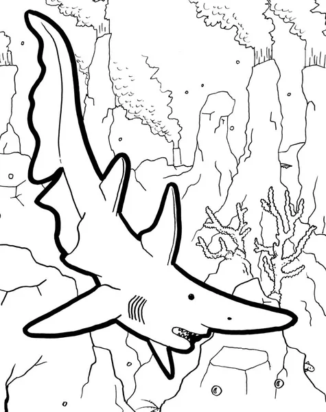 Tarih öncesi bir yaratığın siyah beyaz renkli sayfası.