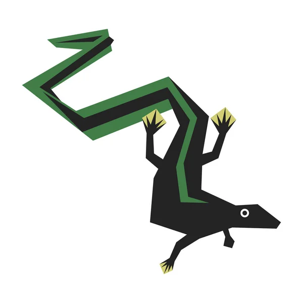 Tarih öncesi bir yaratığın renkli soyut geometrik vektör çizimi.