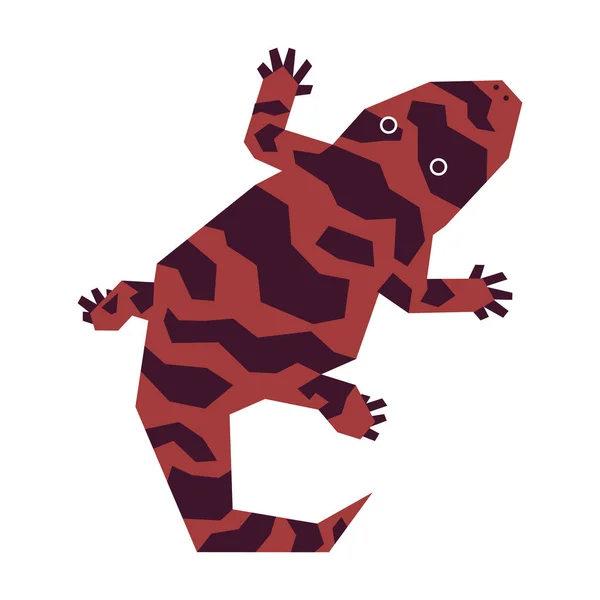 Tarih öncesi bir yaratığın renkli soyut geometrik vektör çizimi.