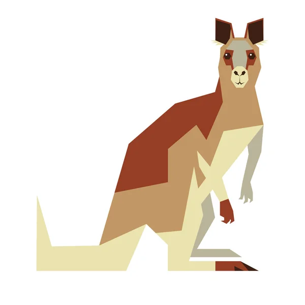 Kolorowa Abstrakcyjna Ilustracja Wektora Geometrycznego Kangura — Zdjęcie stockowe