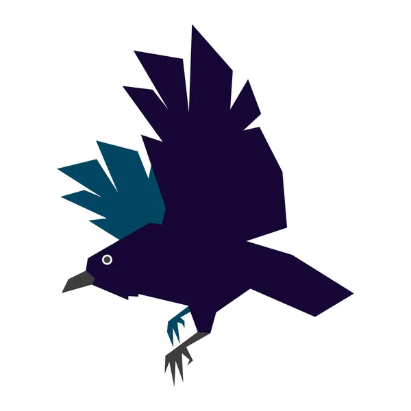 Bir kuşun renkli soyut geometrik vektör çizimi.