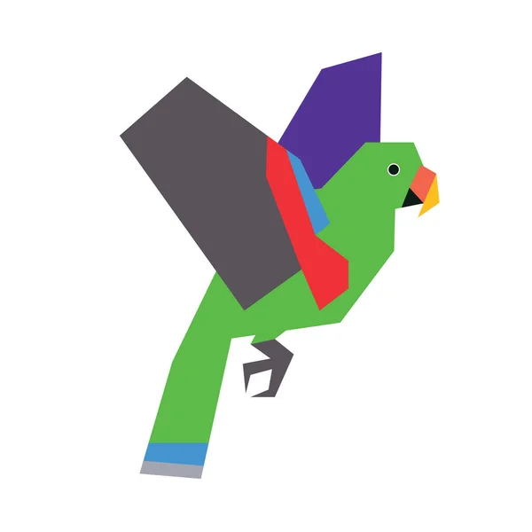 Bunte Abstrakte Geometrische Vektorillustration Eines Vogels — Stockfoto